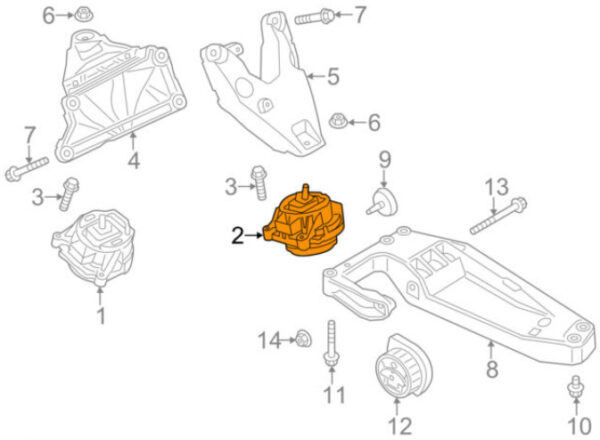 22116856183 - NEW BMW 3 SERIES F30 LEFT ENGINE MOUNT 22116856183 6856183