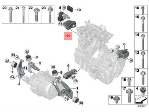22116857564 - OEM BMW I12 COUPE ENGINE SUSPENSION ADAPTER 22116857564 GENUINE NEW