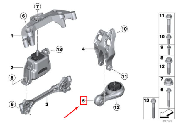 22119806995 - NEW OEM MINI COUNTRYMAN R60 ENGINE HOLDER WITH RUBBER MOUNT 22119806995 GENUINE