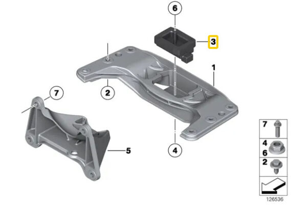 22316769848 - BMW 5 F10 engine transmission mount 22316769848 NEW ORIGINAL