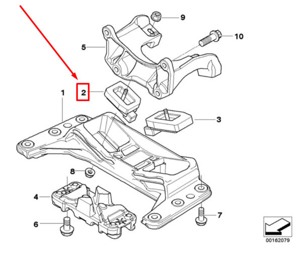 22316771741 - BMW 5 E60 automatic transmission holder 6771741 22316771741 NEW ORIGINAL