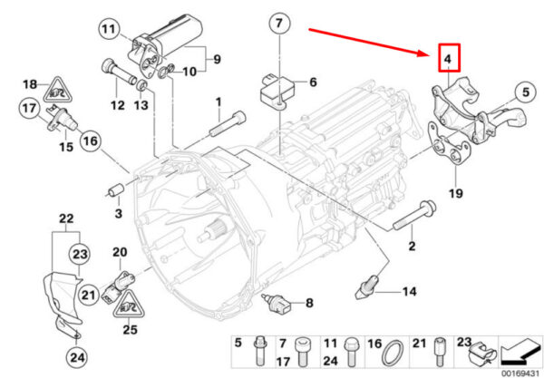 22316776524 - BMW 5 E60 transmission mount 22316776524 6776524 NEW ORIGINAL