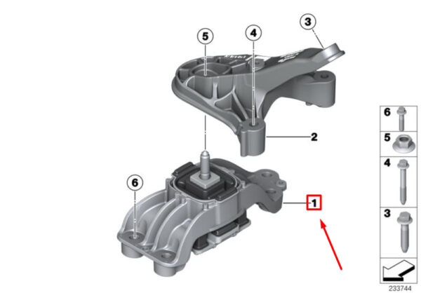22316784355 - MINI COOPER S COUNTRYMAN R60 Transmission Mount 22316784355 NEW REAL