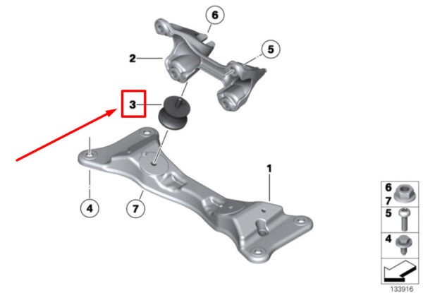 22316799411 - NEW BMW X1 E84 AUTOMATIC TRANSMISSION GEARBOX MOUNT 6799411 22316799411 ORIGINAL
