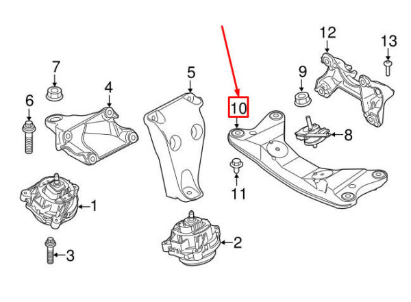 22316859417 - OEM BMW 1 F20 GEARBOX MOUNT SUPPORT 22316859417 6859417 GENUINE