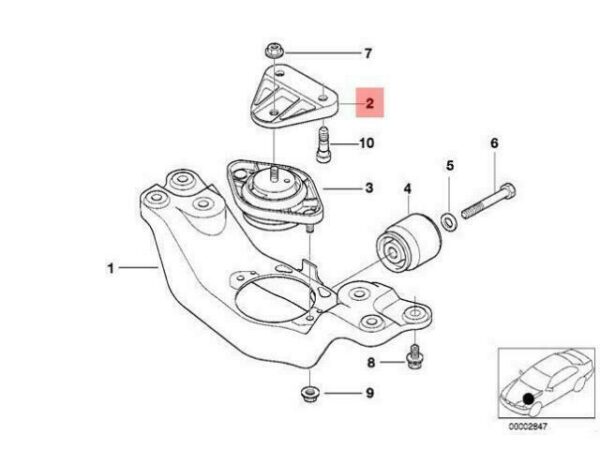22321091979 - OEM BMW E39 SEDAN WAGON ADAPTER GEARBOX MOUNTING PARTS 22321091979 GENUINE