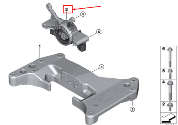 22326862577 - BMW 7 G11 transmission mount 22326862577 NEW ORIGINAL