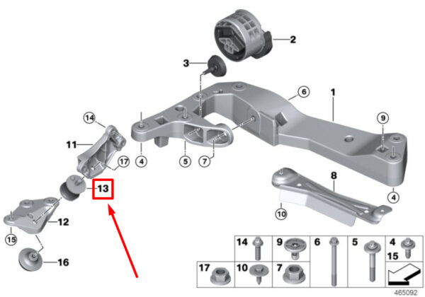 22326880658 - NEW BMW 5 G30 RUBBER MOUNTING 6880658 22326880658 ORIGINAL