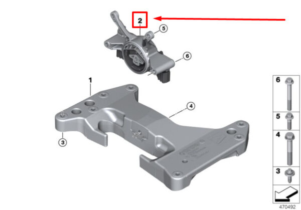22328742697 - NEW BMW 3 G20, G28 GEARBOX SUPPORTING BRACKET 8742697 22328742697 ORIGINAL