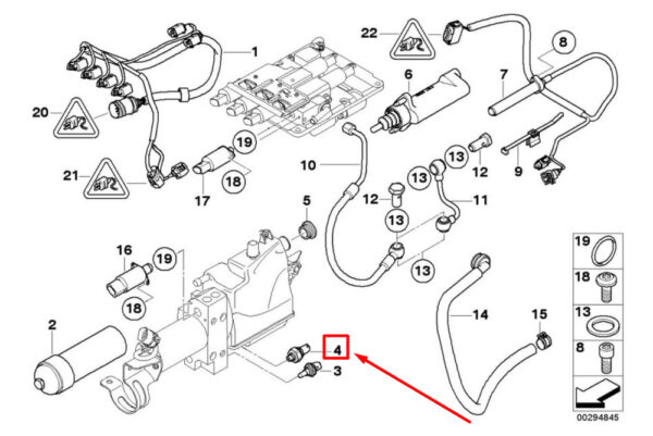 23017838936 - NEW BMW 5 E60 DPF PRESSURE SENSOR 23017838936 7838936 ORIGINAL
