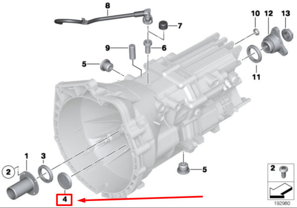 23018677735 - NEW BMW 4 GRAN COUPE F36 TRANSMISSION SEALING COVER 23018677735 8677735 ORIGINAL