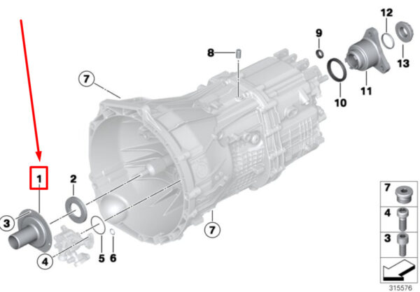 23118609225 - BMW 3 Series Touring G21 manual transmission guide tube 8609225 23118609225 NEW ORIGINAL