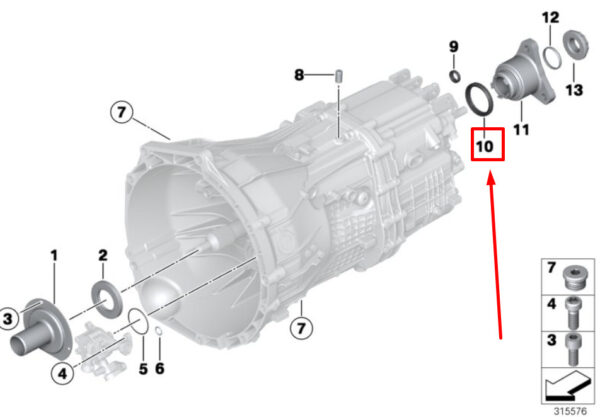 23118609228 - NEW BMW 3 G21 MANUAL TRANSMISSION OUTPUT SHAFT SEAL 23118609228 8609228 ORIGINAL