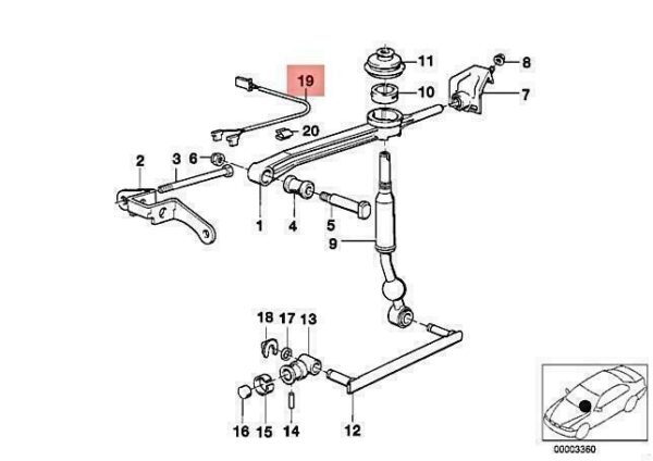 23141220284 - OEM BMW CMSP E30 CABRIO TUBING REVERSING LIGHT SWITCH 23141220284 GENUINE NEW