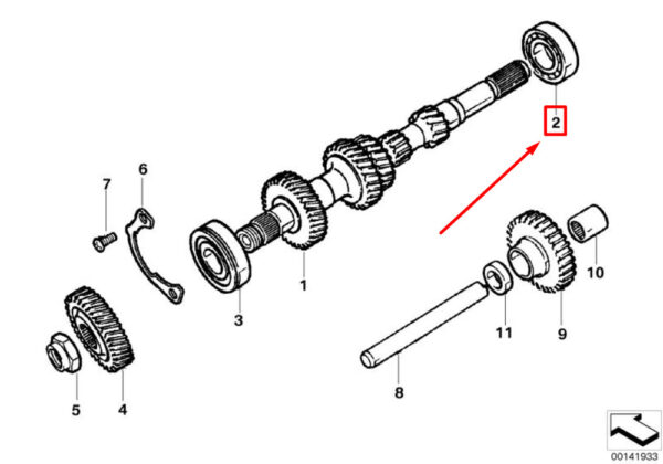 23211036989 - MINI COOPER R50 Transmission Drive Shaft Ball Bearing 23211036989 NEW GENUINE