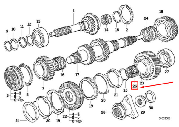 23221282577 - BMW 3 Compact E36 Needle Cage 23221282577 1282577 NEW ORIGINAL