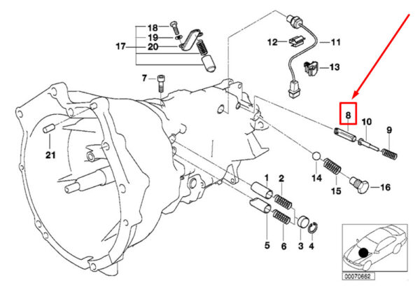 23317501584 - NEW BMW Z8 ROADSTER E52 TRANSMISSION LOCKING PIN 23317501584 7501584 ORIGINAL