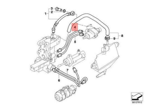 23427507044 - OEM BMW E46 COUPE MANUAL TRANSMISSION HYDRAULIC PIPE 23427507044 GENUINE NEW