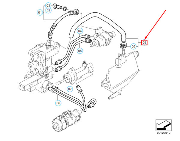 23427507047 - BMW 3 E46 return pipe set 23427507047 7507047 NEW REAL