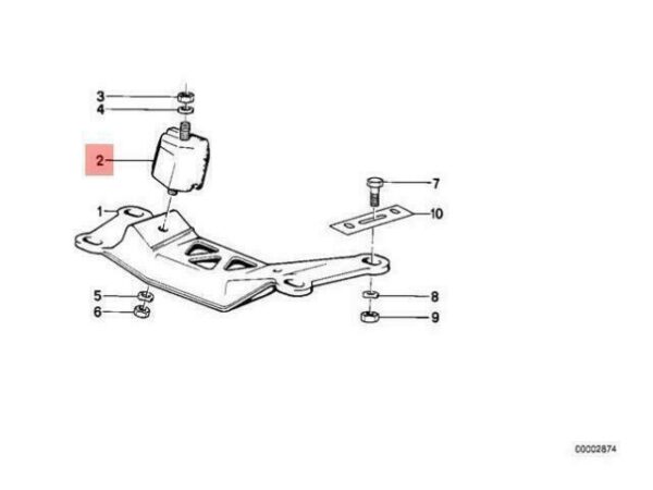 23711246474 - OEM BMW E23 SALOON MANUAL TRANS MOUNT 23711246474 GENUINE NEW