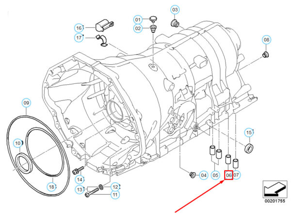24107519315 - BMW 3 E90 Automatic Transmission Valve Gasket Sleeve 24107519315 NEW REAL