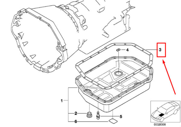 24111422676 - NEW BMW Z8 E52 AUTOMATIC TRANSMISSION OIL PAN GASKET 24111422676 1422676
