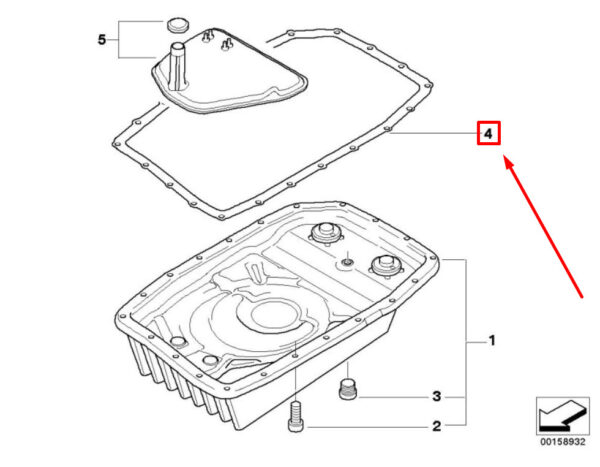 24117588753 - NEW BMW X5 E70 AUTOMATIC TRANSMISSION OIL PAN SEAL 24117588753 7588753 GENUINE