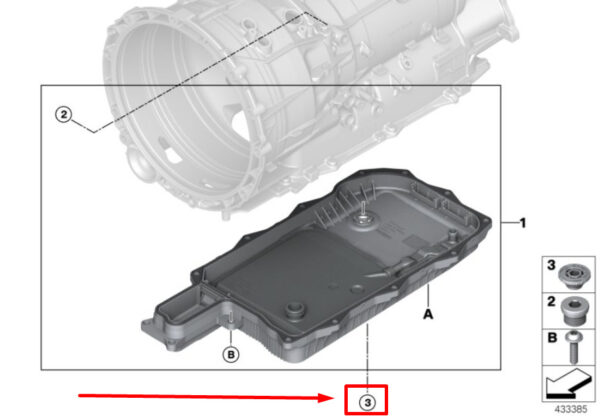 24117588765 - NEW BMW X3 G01, F97 AUTO. TRANSM. OIL PAN DRAIN STOP 24117588765 7588765