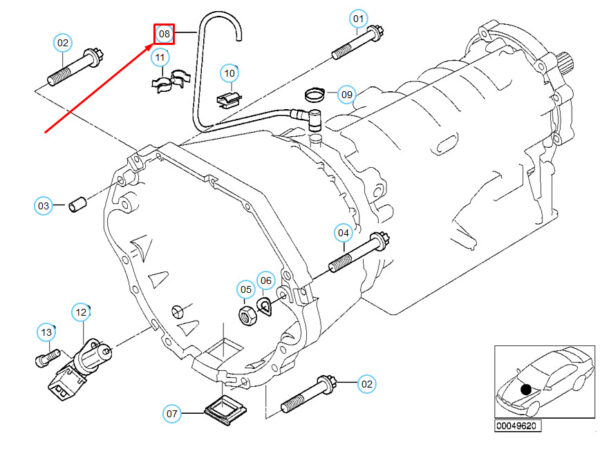 24141423958 - NEW BMW X5 E53 GEARBOX MOUNTING VENT PIPE 24141423958 1423958 OEM