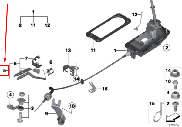 24507566787 - NEW MINI R60 STEPTRONIC GEARSHIFT SUPPORT BRACKET 24507566787 7566787