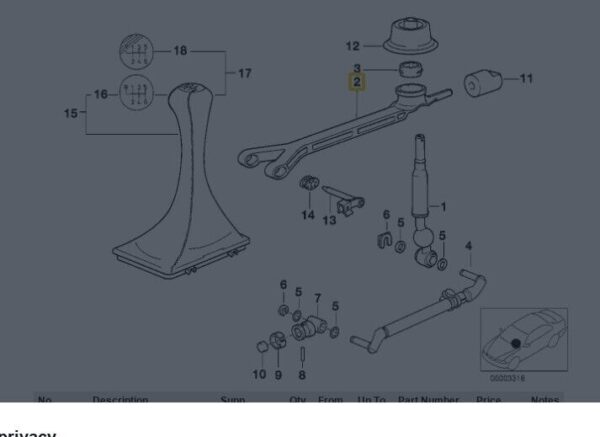 25111222366 - BMW E31 840Ci 840i Coupe Shift Arm 25111222366 Original