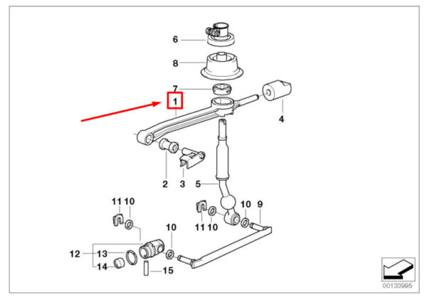 25111434110 - BMW 3 E46 GEAR LEVER 25111434110 1434110 NEW GENUINE