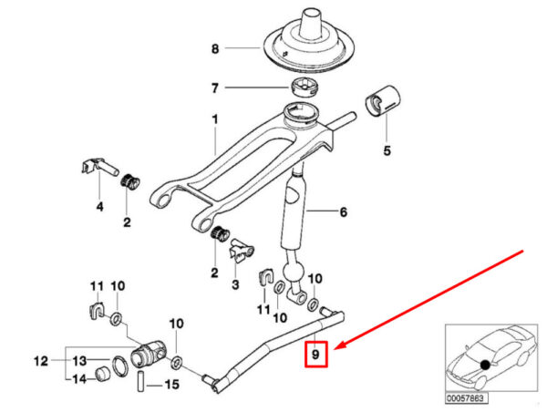 25111434673 - BMW 3 convertible E46 shift bar 25111434673 1434673 NEW ORIGINAL