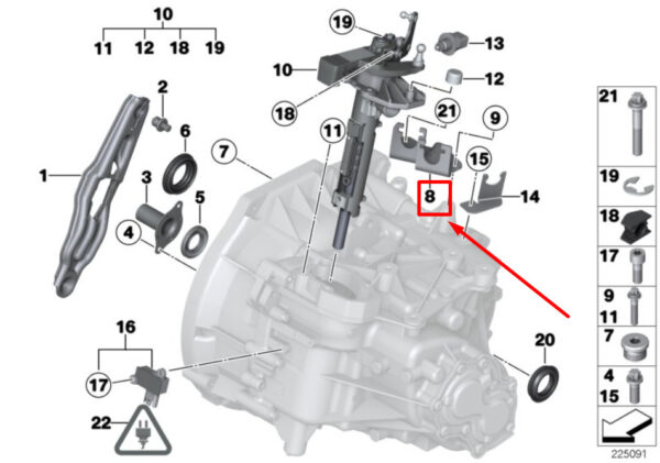 25117613621 - NEW MINI-LANDSMANN R60 BOWDEN CABLE BRACKET 7613621 25117613621 ORIGINAL
