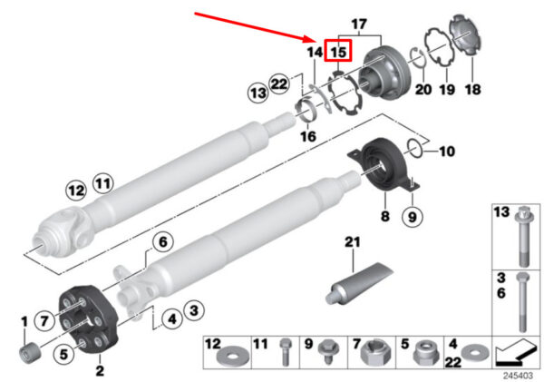 26117507842 - NEW BMW 6 F06 DRIVE SHAFT CV JOINT CONNECTION GASKET 7507842 26117507842
