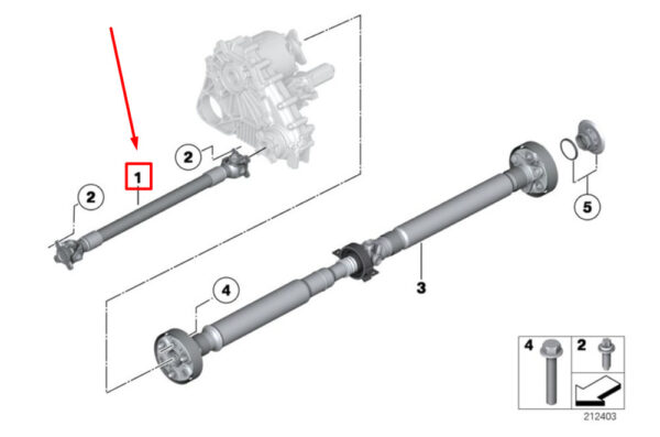 26209488491 - NEW BMW X1 E84 FRONT DRIVE SHAFT 26209488491 9488491 12-14 ORIGINAL