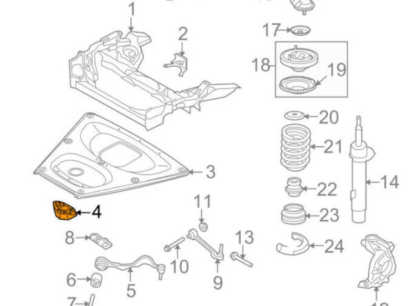 31102283434 - OEM BMW M3 E90 FRONT AXLE JACK FIXTURE 31102283434 2283434 GENUINE
