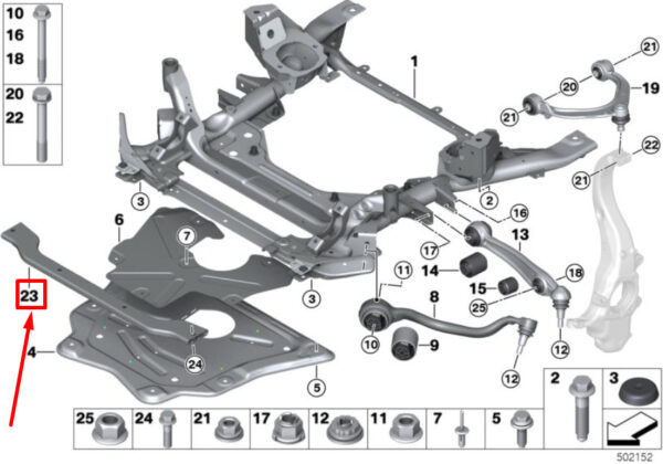 31106787324 - NEW BMW X5 F15, F85 FRONT TRANSVERSE ELEMENT 31106787324 6787324 ORIGINAL