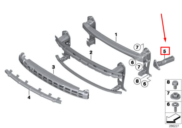 31106794419 - MINI CONVERTIBLE R57 LCI bumper holder left front 31106794419 NEW REAL