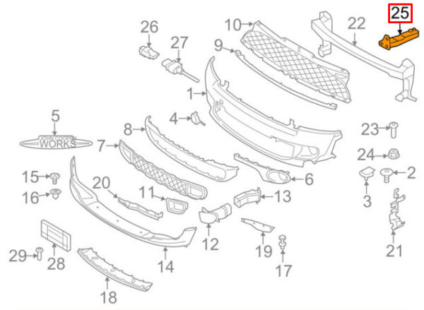 31106794420 - NEW MINI R55 R56 R57 R58 R59 BRACKET FOR BRACKET BUMPER RIGHT 31106794420