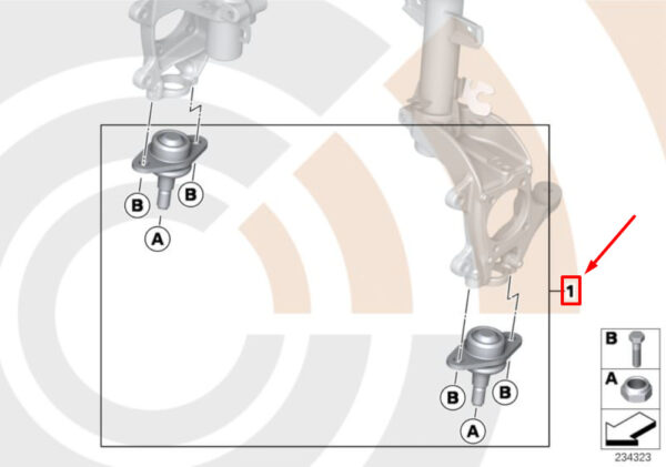 31122167245 - MINI R50 front handlebar ball joint setpoint line 31122167245 NEW REAL