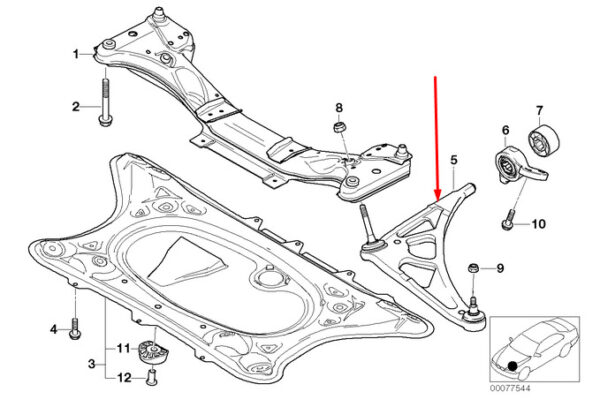 31122229453 - NEW BMW M3 E46 FRONT LEFT LOWER CONTROL ARM 31122229453 3.2 PETROL OEM
