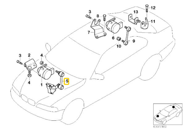 31122282404 - NEW BMW 3-SERIES M3 E46 FRONT LEVEL SENSOR ANGLE JOINT 31122282404 02-05 ORIGINAL
