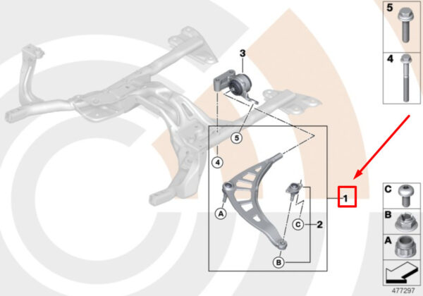 31122444415 - NEW MINI COUNTRYMAN R60 LEFT WISHBONE REPAIR  2444415 31122444415