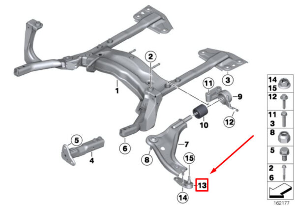 31126772304 - NEW MINI COOPER R56 FRONT RIGHT AXLE LOWER BALL JOINT 311267772304 ORIGINAL