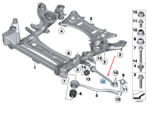 31126787669 - NEW OEM BMW X3 F25 FRONT LEFT LOWER WISHBONE ARM 6787669 31126787669 GENUINE
