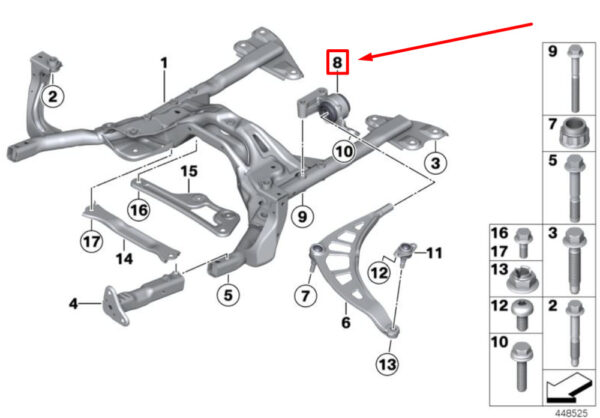 31129803497 - NEW MINI LANDS R60 FRONT LEFT CONTROL ARM FEMALE 31129803497 LOWER