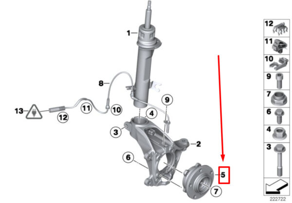 31209813406 - NEW MINI-LANDSMANN R60 FRONT WHEEL CENTER WITH STOCK 31209813406 9813406 ORIGINAL