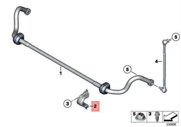31306787017 - OEM BMW X1 E84 E90 E91 E92 320XD 325XI 328XI STABILIZER SUPPORT 31306787017 NEW