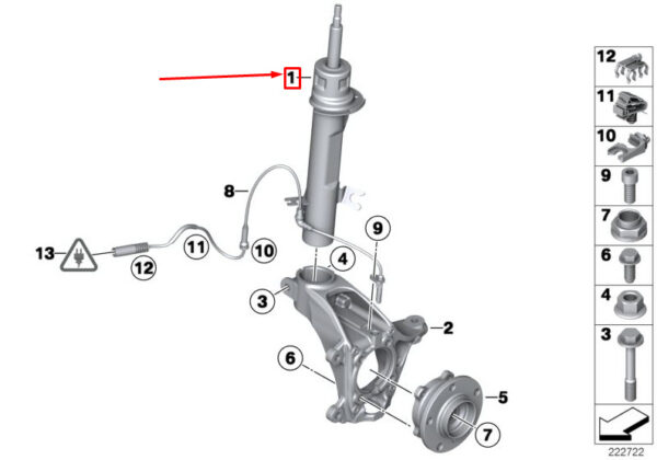 31309813651 - NEW MINI COUNTRYMAN R60 FRONT LEFT SHOCK ABSORBER 9813651 31309813651 GENUINE